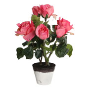 plante artificielle - rosier rose - mica